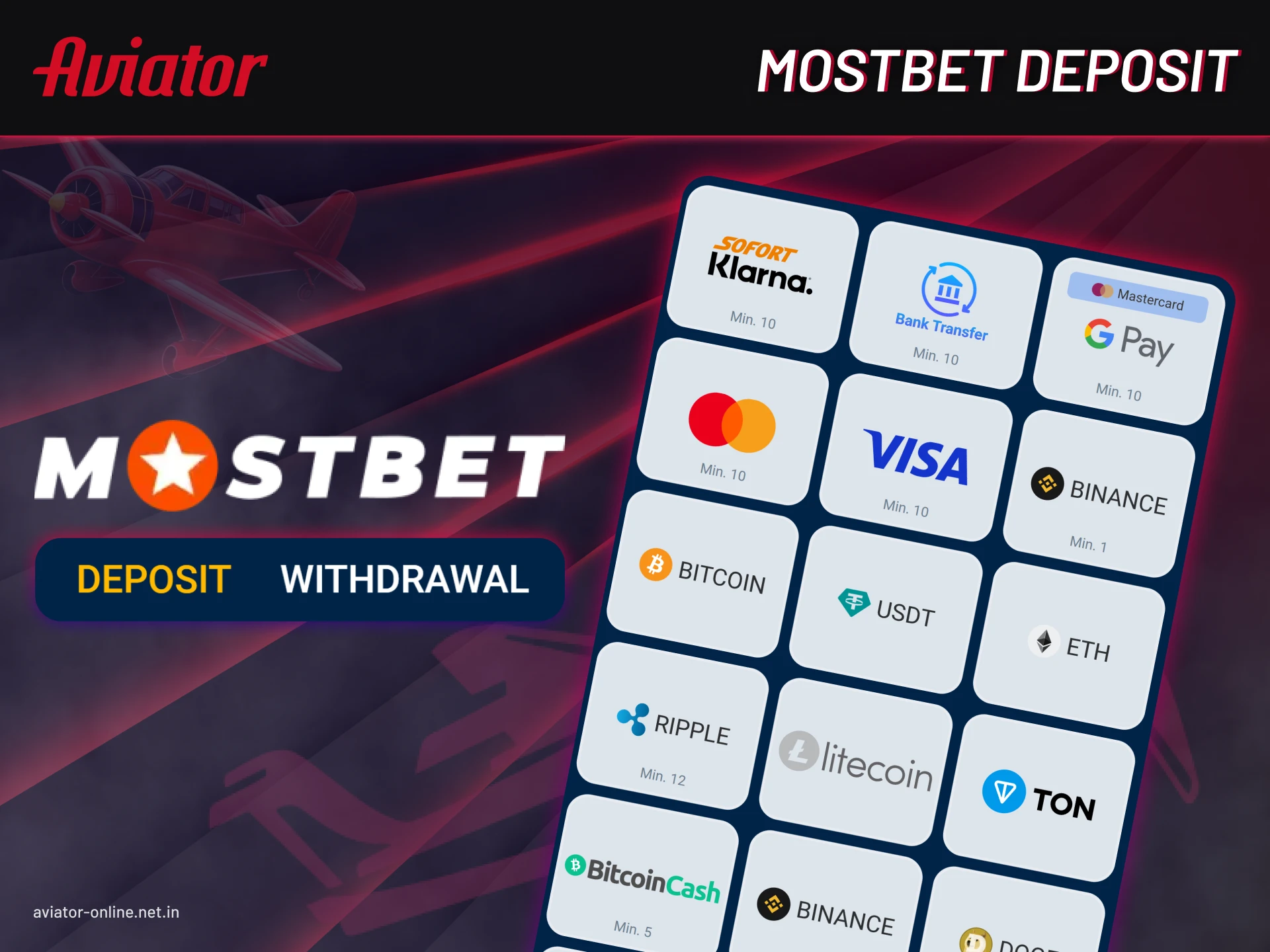 Learn everything about the Mostbet deposit.