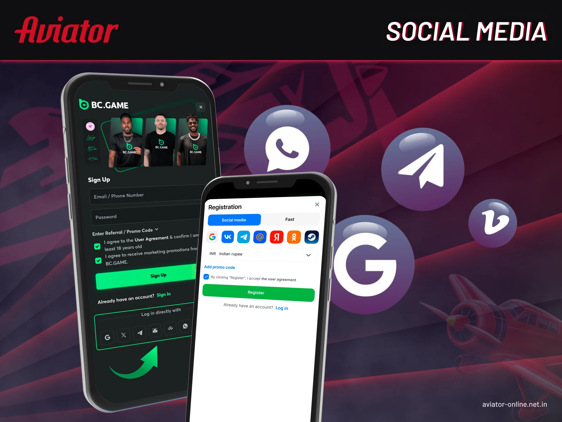 Find out about registration by social media.