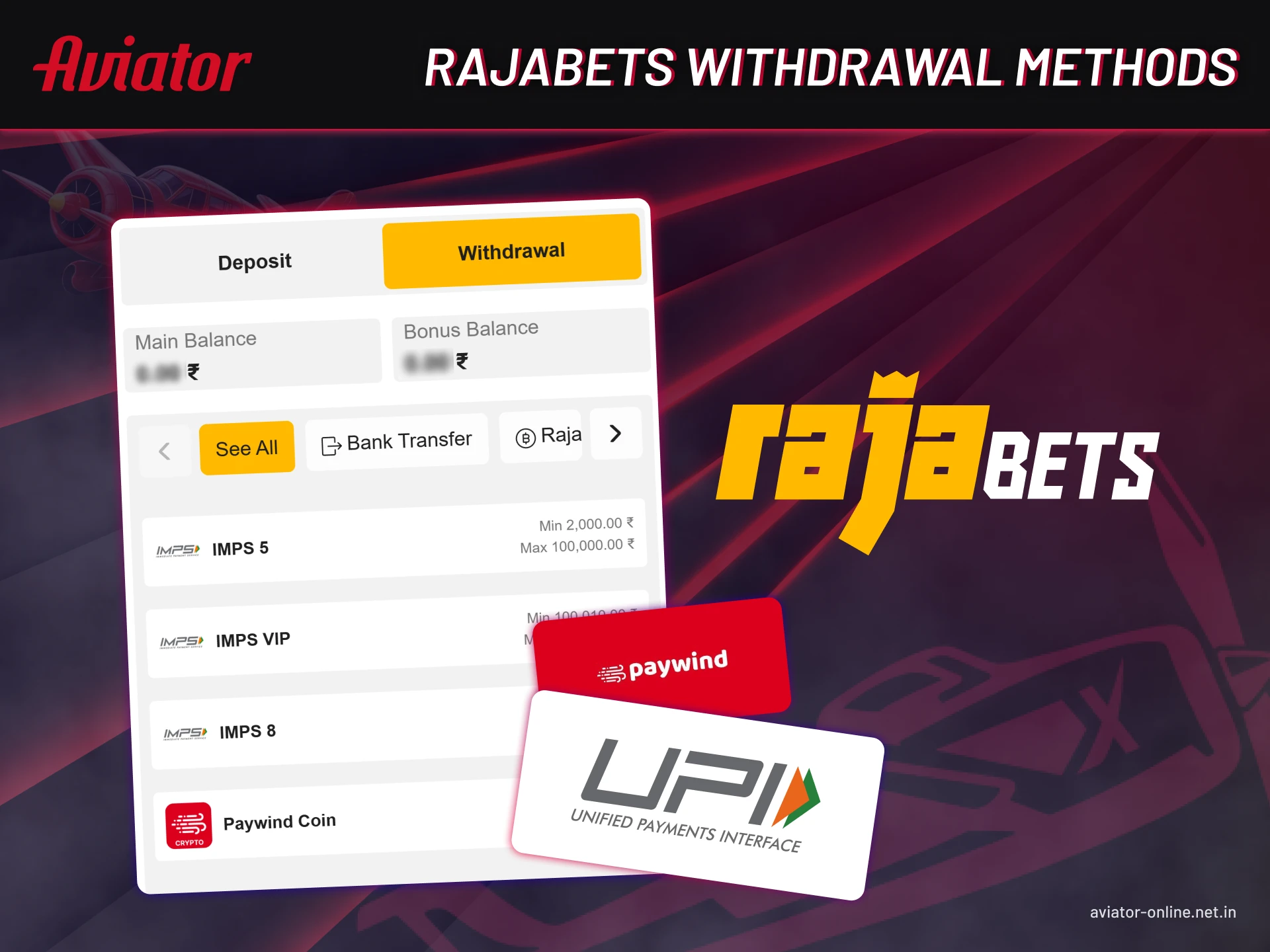 Learn everything about withdrawing funds on Rajabets.