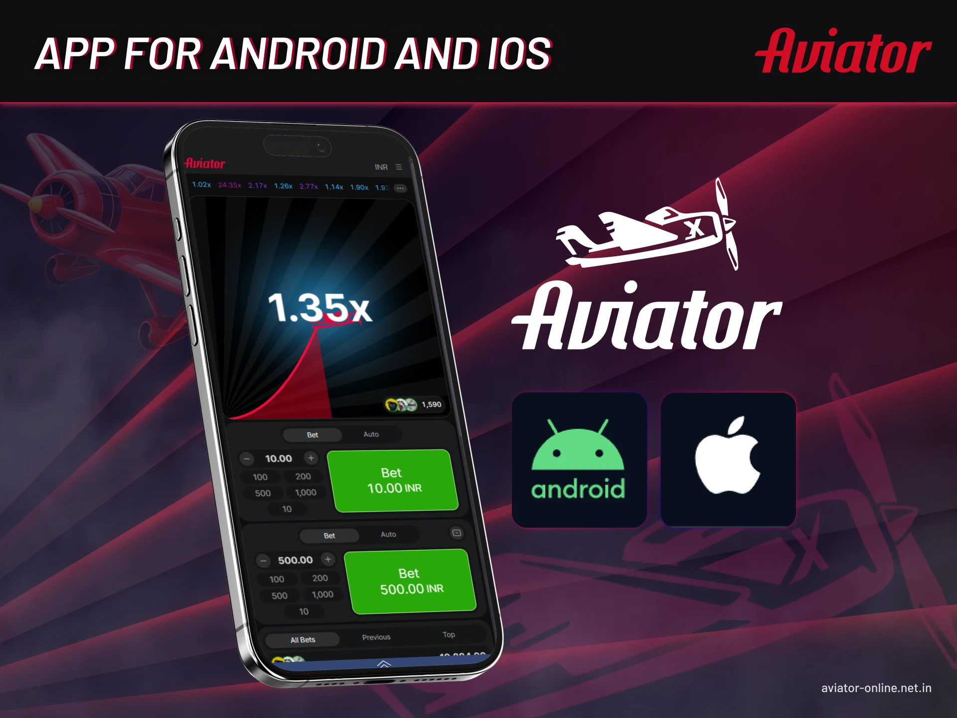 Play the Aviator game on your mobile.