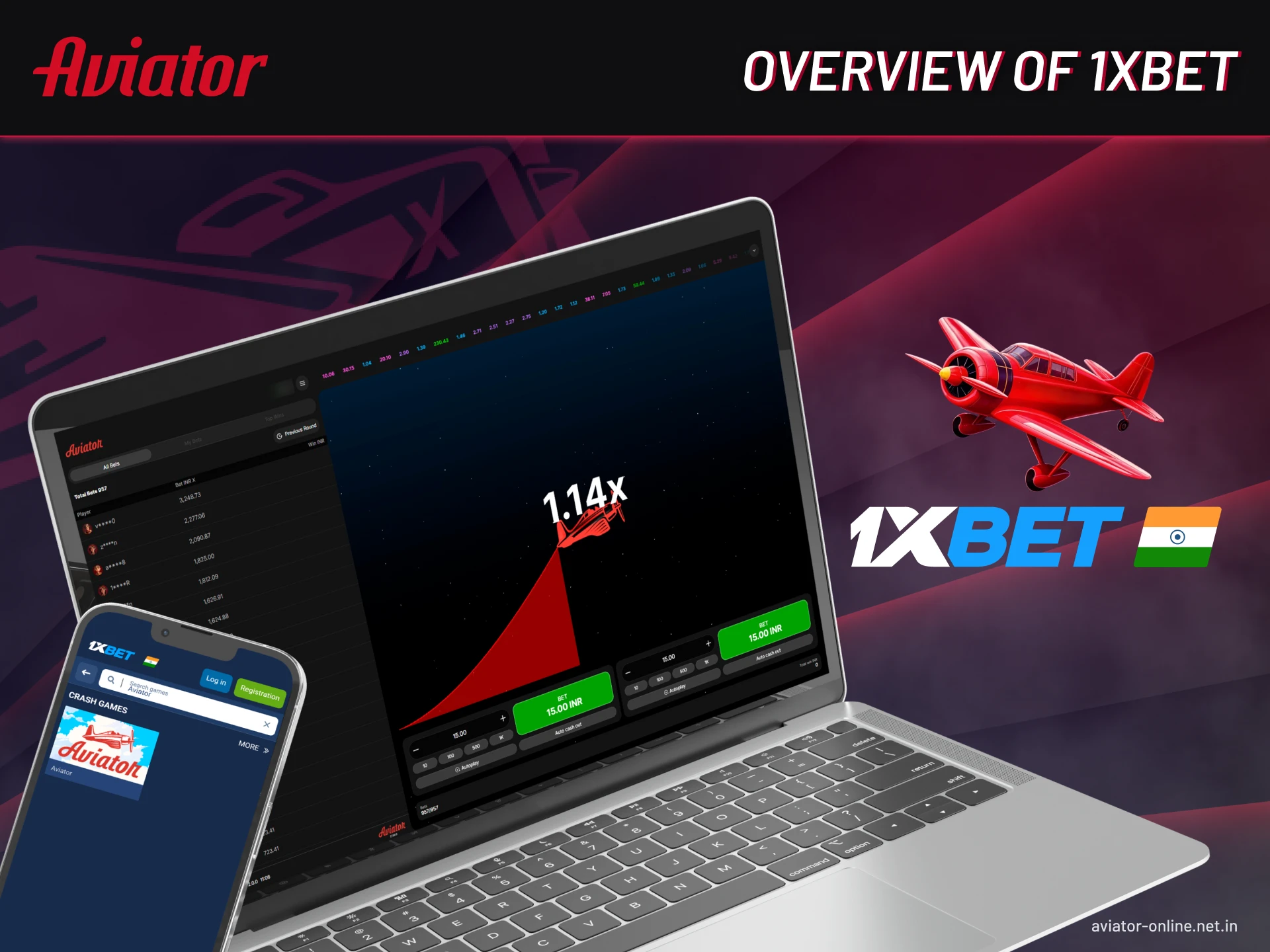Aviator overview of 1xbet.