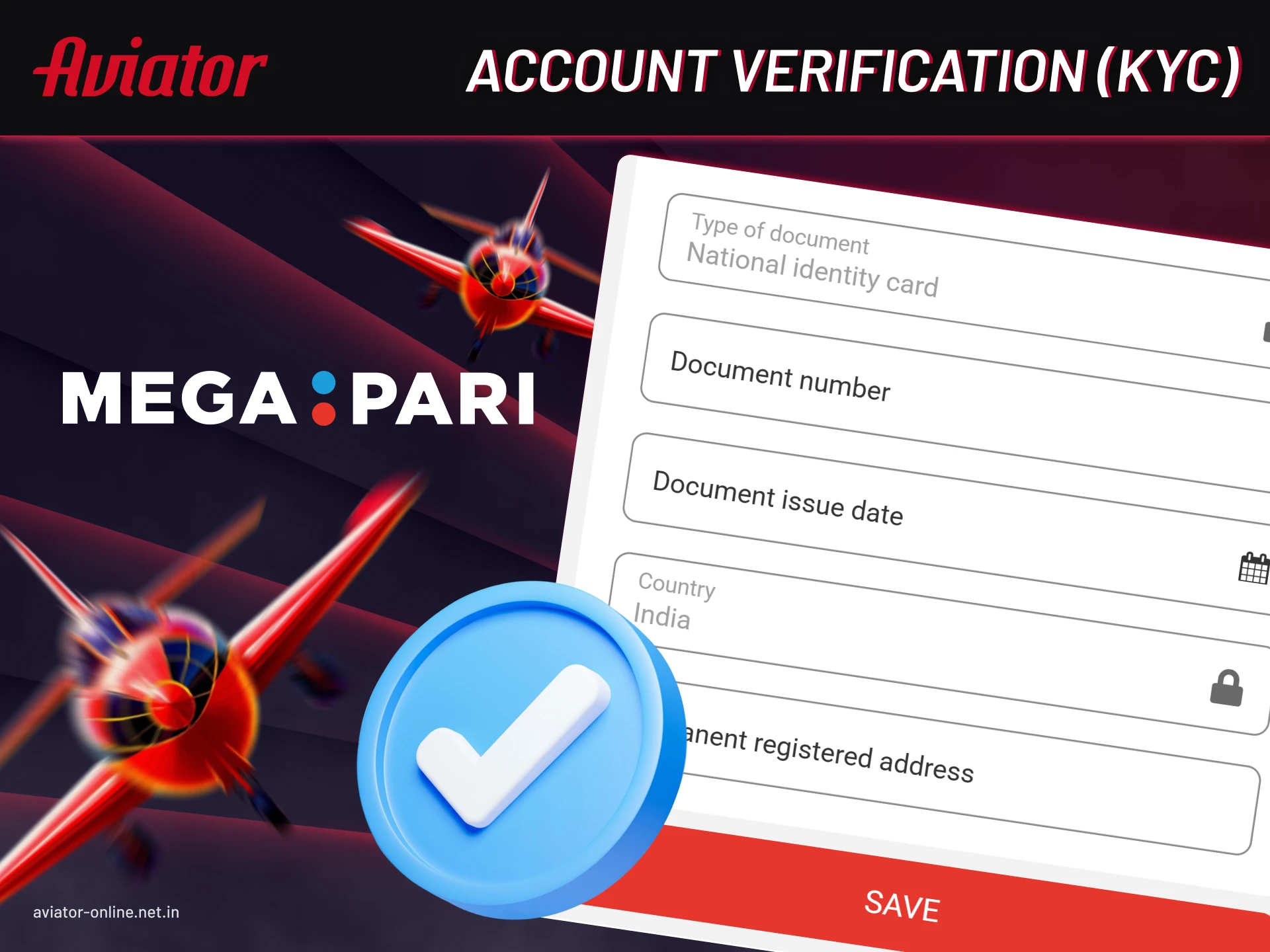 Megapari aviator asks you to verify your account to keep things safe.