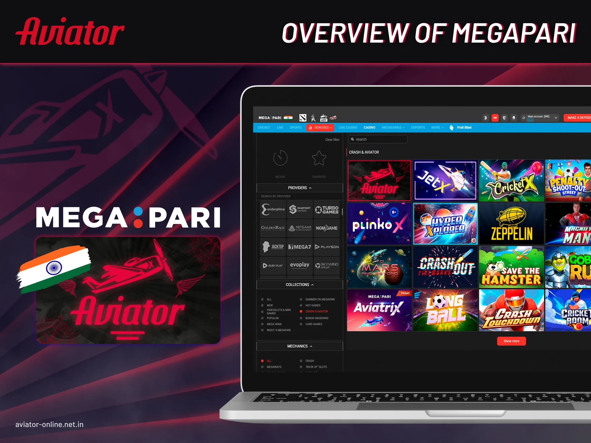 Review of the Aviator game on Megapari.