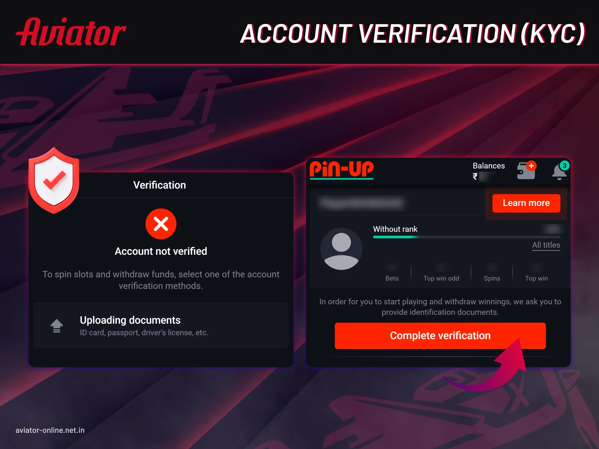 Complete the verification process and secure your Pin-Up account.