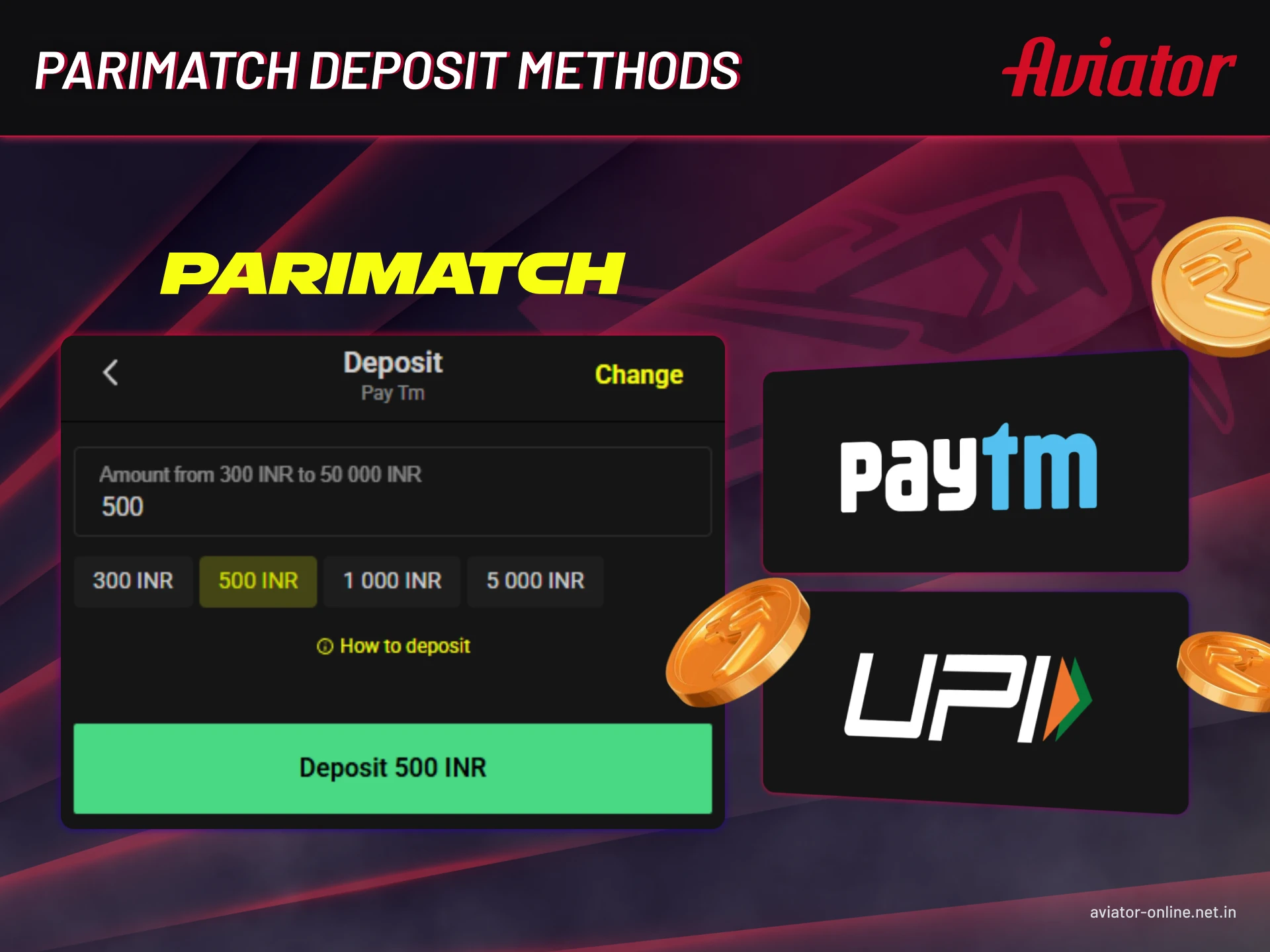 There are many convenient deposit methods available on Parimatch.